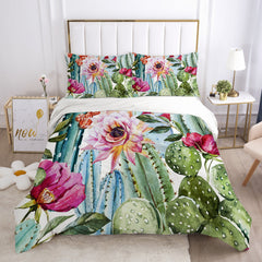 Nordic Spring Green Leaf Bedding Set-7