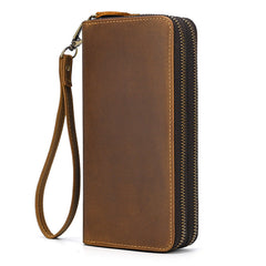 Men Genuine Leather Embossed Long Wallet Vintage Business Clutch-3