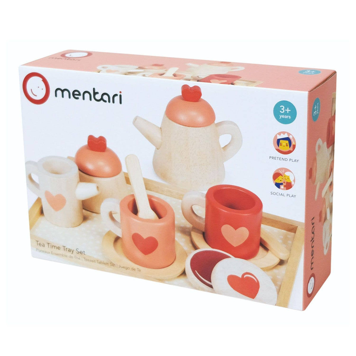 Mentari Toys Wooden Tea Time Tray Set - Pretend Play - Ages 3+-3