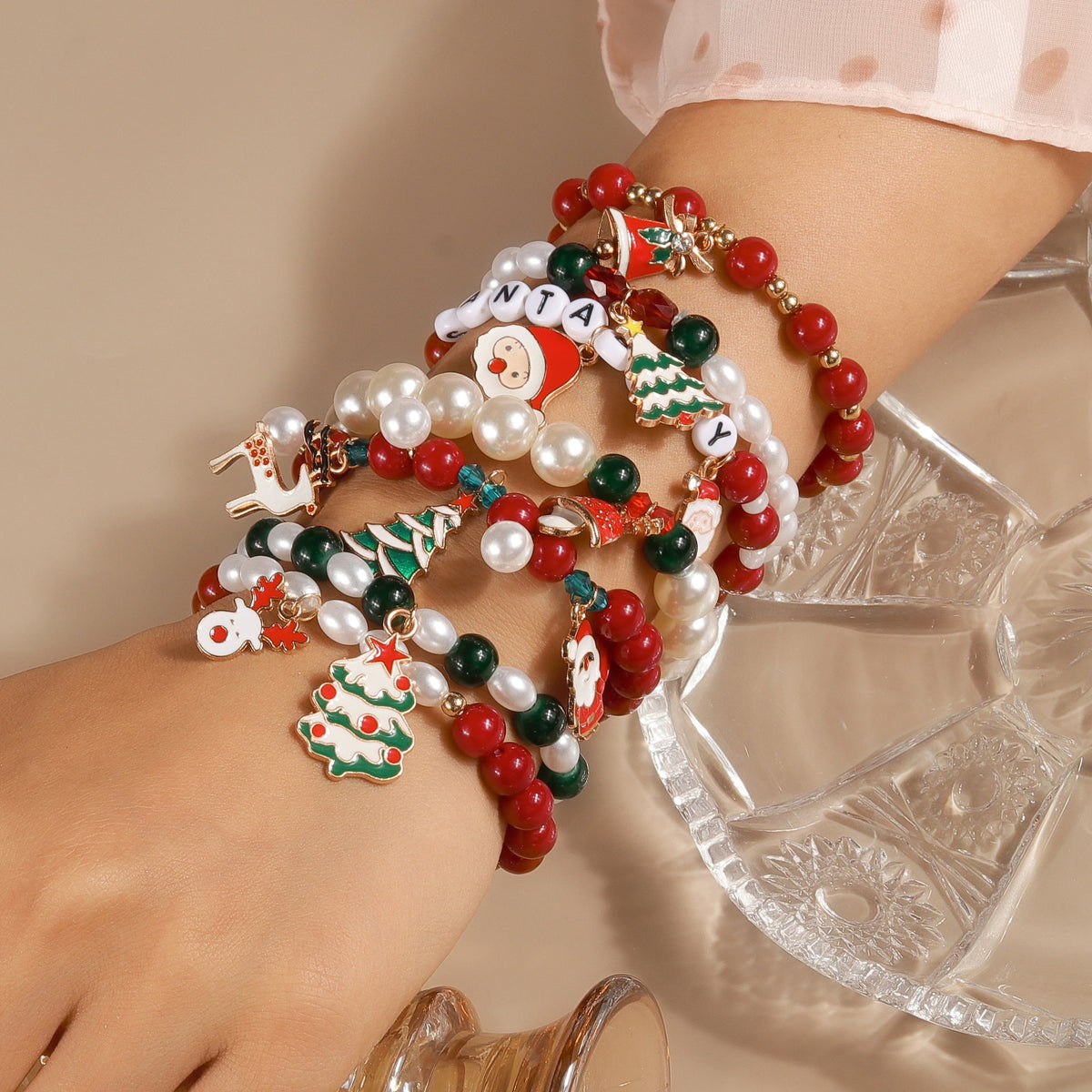 Christmas Beaded Christmas Tree Elk Ornament-1
