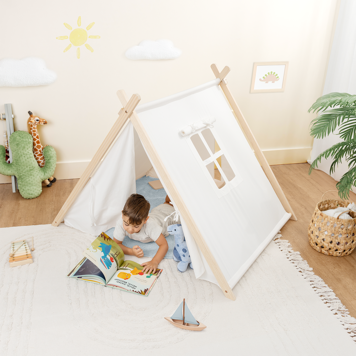 Comfy Cubs - Kids Play Tent - Natural Wood - Ages 1+-4