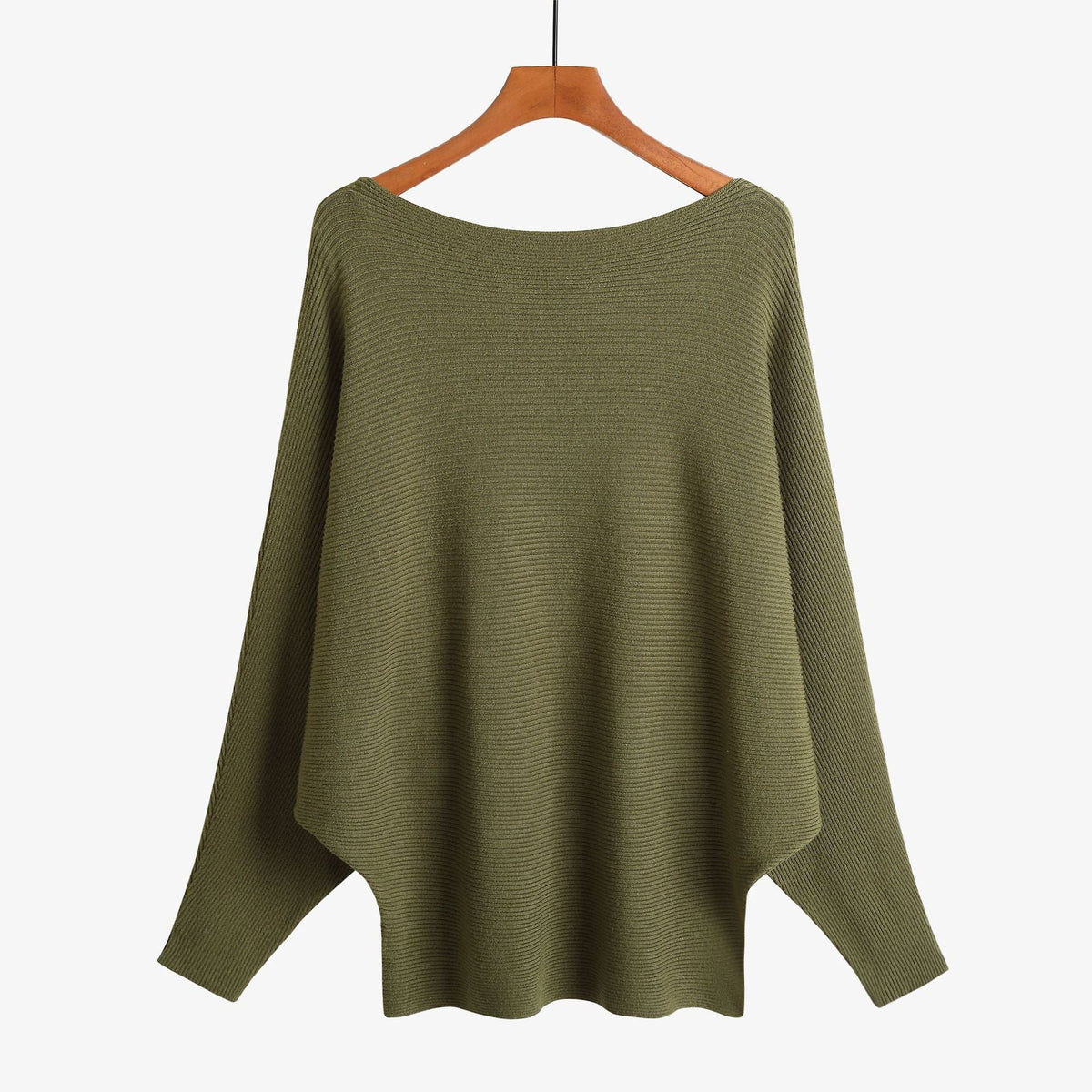 Women’s Halter Neck Batwing Knit Pullover Top – Stretchy Relaxed-Fit Casual Sweater-9