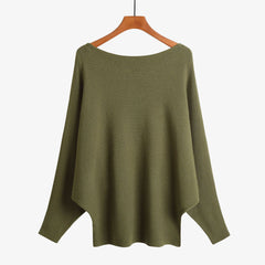 Women’s Halter Neck Batwing Knit Pullover Top – Stretchy Relaxed-Fit Casual Sweater-9