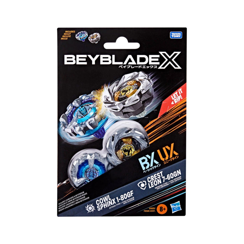 (Hasbro) Beyblade X - Cowl Sphinx 1-80GF & Crest Leon 7-60GN Dual Pack-1
