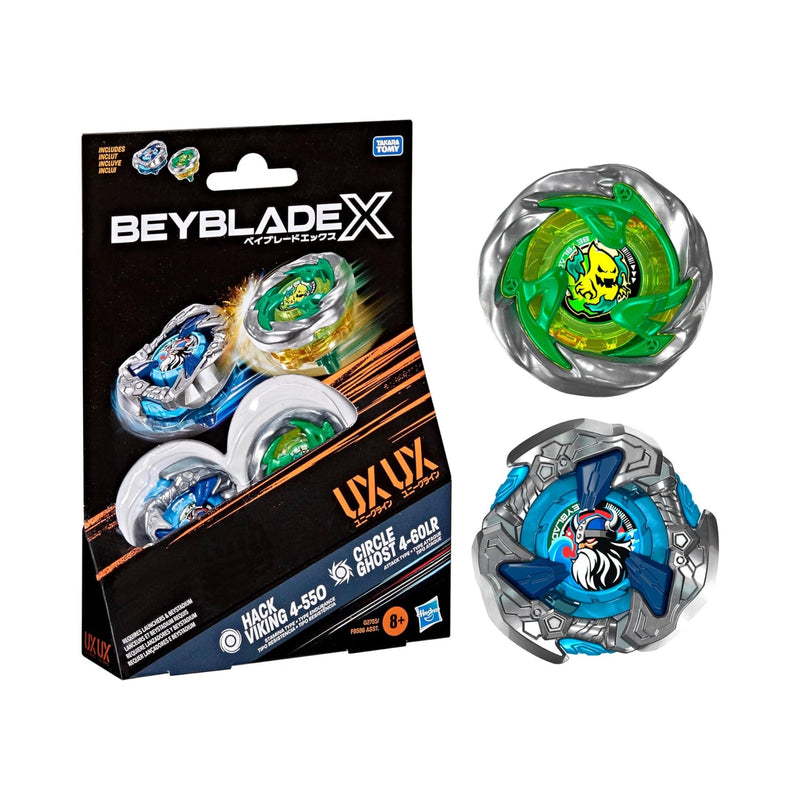 (Hasbro) Beyblade X - Circle Ghost 4-60LR & Hack Viking 4-55O Dual Pack-1