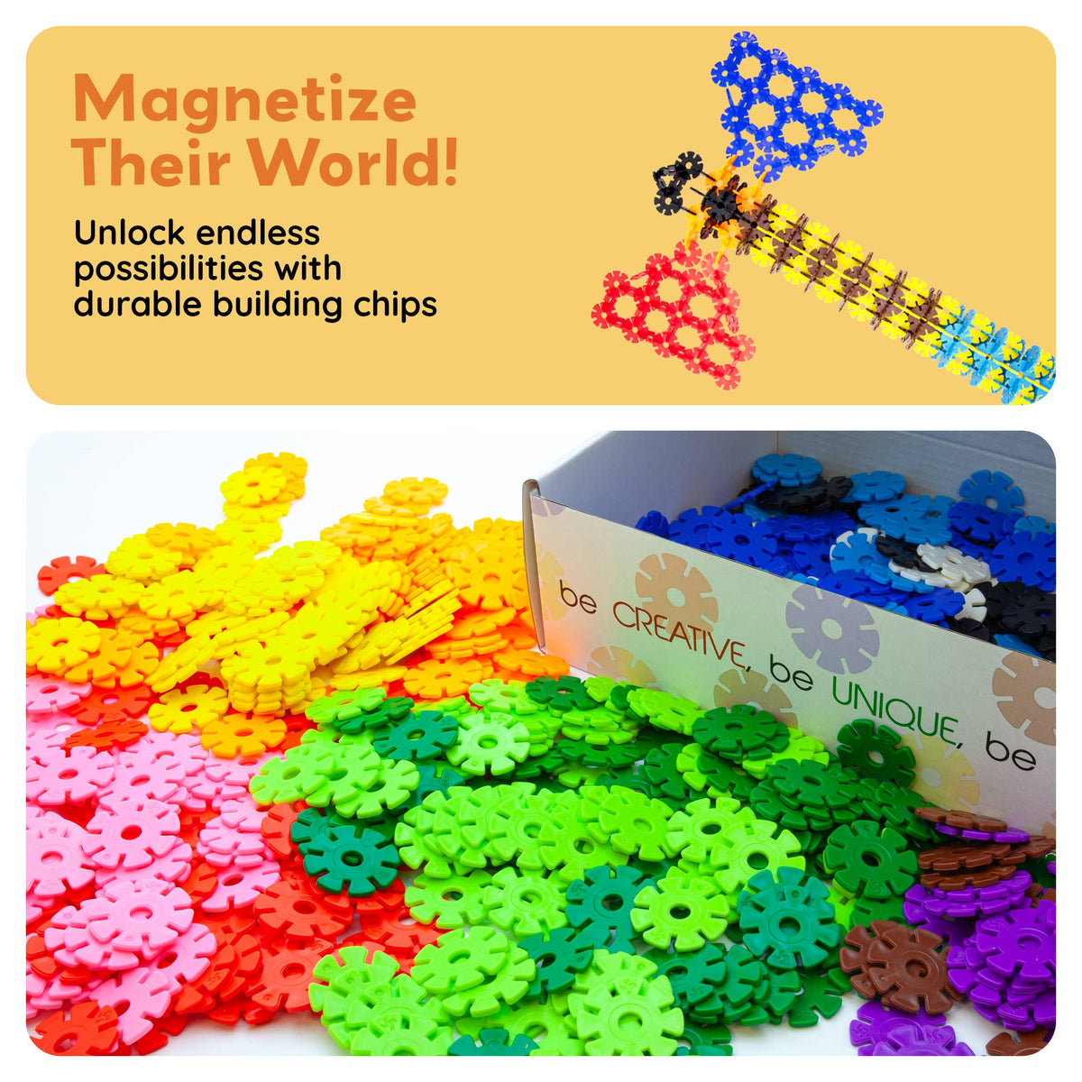 PicassoTiles - PicassoTiles 600pc Building Interlocking Chips - Ages 3+-7