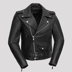 Women’s Motorcycle Leather Jacket. Quilted Thermal Liner & Cowhide-2