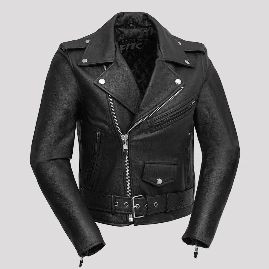 Women’s Motorcycle Leather Jacket. Quilted Thermal Liner & Cowhide-2