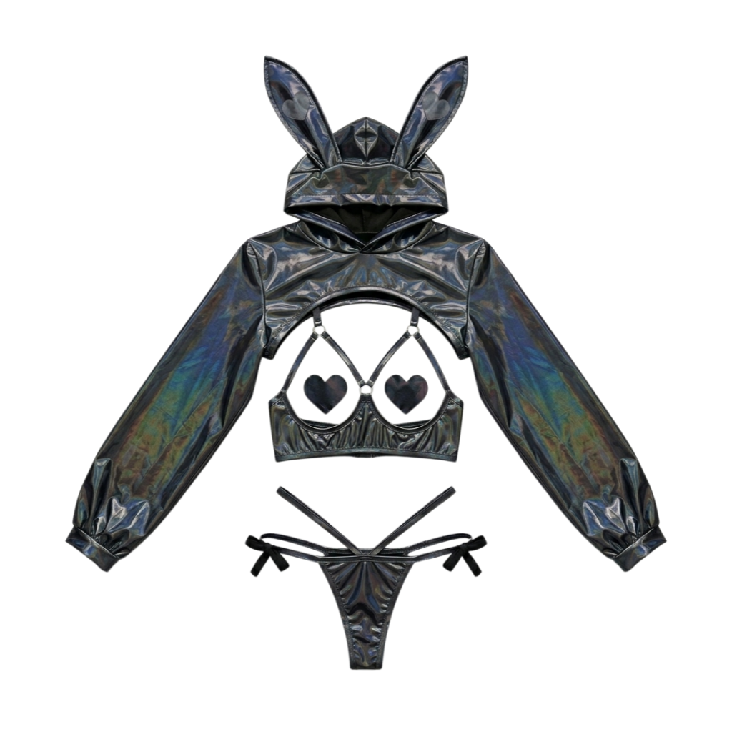 Anime Bunny Girl Style Neo Chrome Swimwear Sexy Bikini Cosplay Lingerie-2