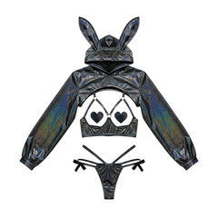 Anime Bunny Girl Style Neo Chrome Swimwear Sexy Bikini Cosplay Lingerie-2