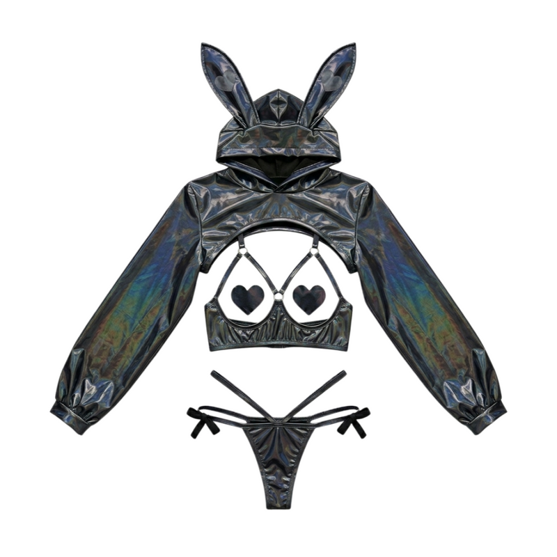 Anime Bunny Girl Style Neo Chrome Swimwear Sexy Bikini Cosplay Lingerie-2