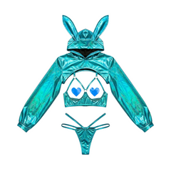 Anime Bunny Girl Style Neo Chrome Swimwear Sexy Bikini Cosplay Lingerie-10