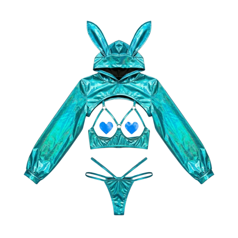 Anime Bunny Girl Style Neo Chrome Swimwear Sexy Bikini Cosplay Lingerie-10