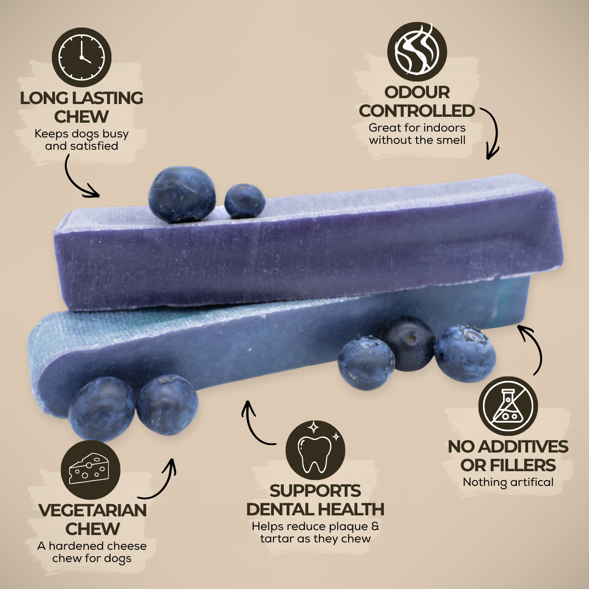 Blueberry Himalayan Yak Chew (MEDIUM)-3