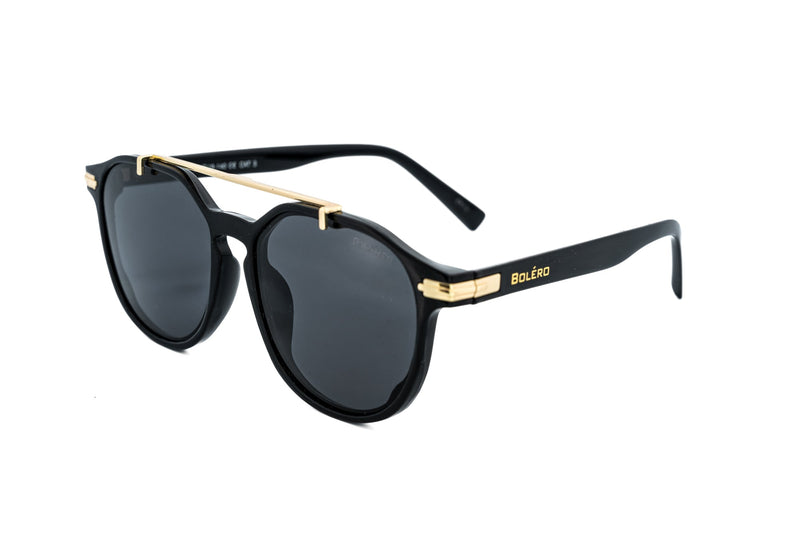 Boléro Draxler — Round Brow Bar Polarized Sunglasses-1
