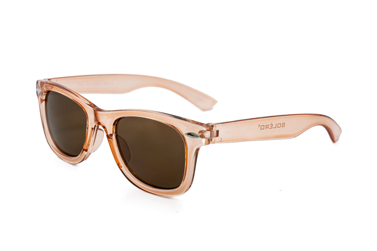 Boléro Lumo — Translucent Pink Classic Square Kids Sunglasses-1