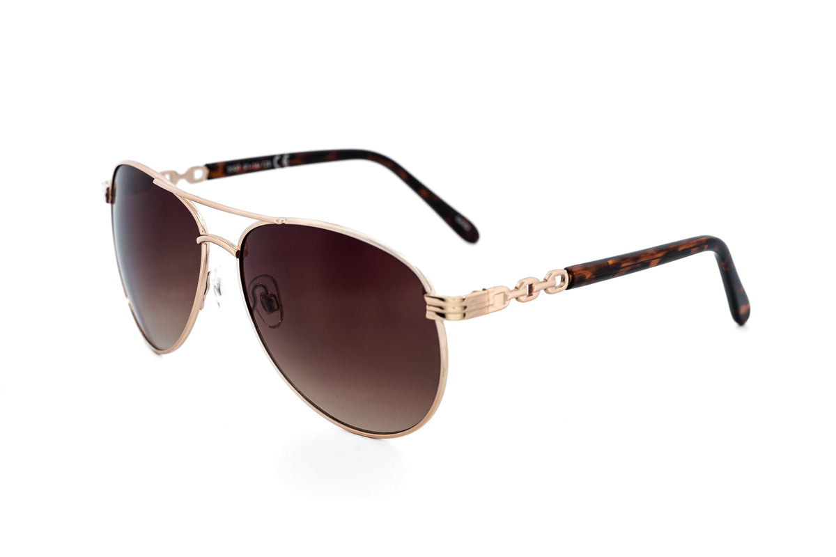 Boléro Riviera — Women's Gold Aviator Sunglasses-1
