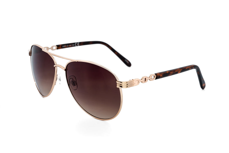 Boléro Riviera — Women's Gold Aviator Sunglasses-1