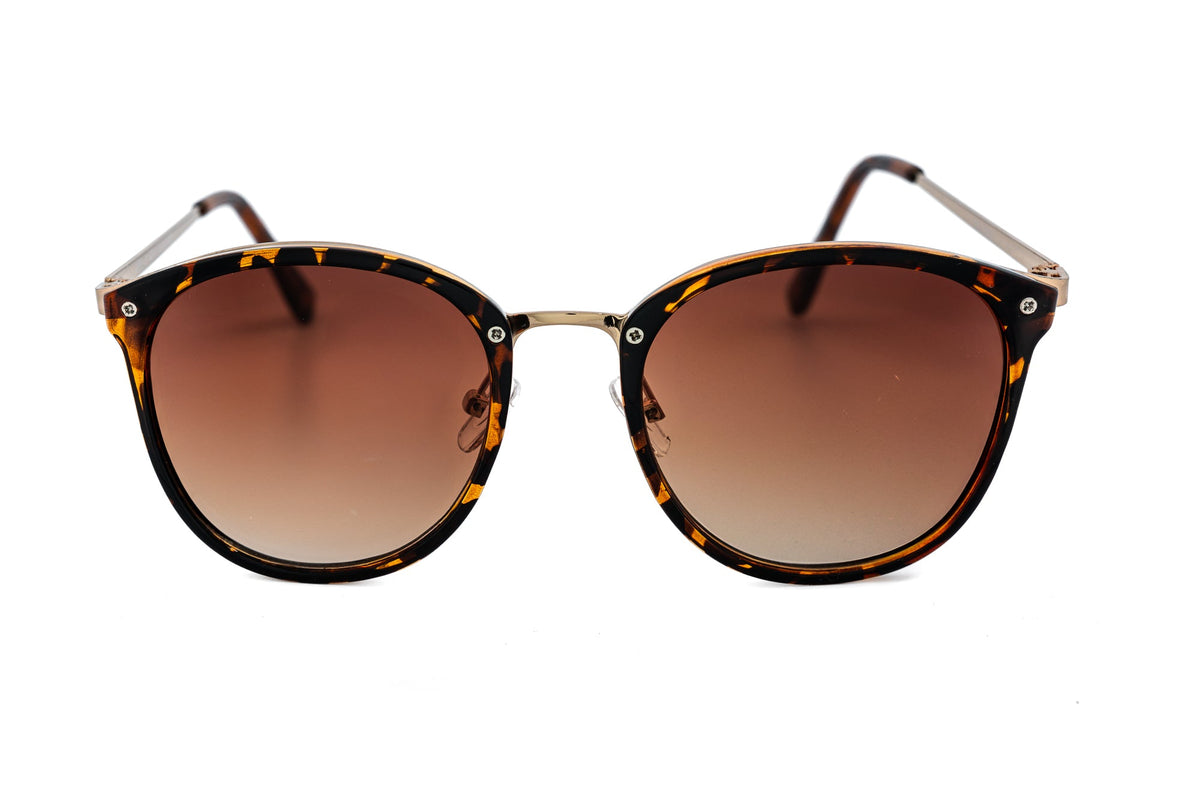 Boléro Soraya — Round Brown Gradient Sunglasses-5