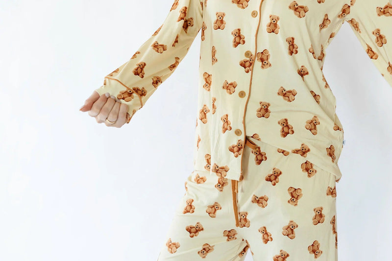 Teddy Bear Adult Button Down Long Sleeve Pajama Top-4