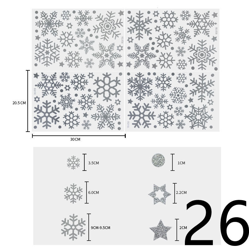 Christmas Decorations Glass Electrostatic Stickers-27