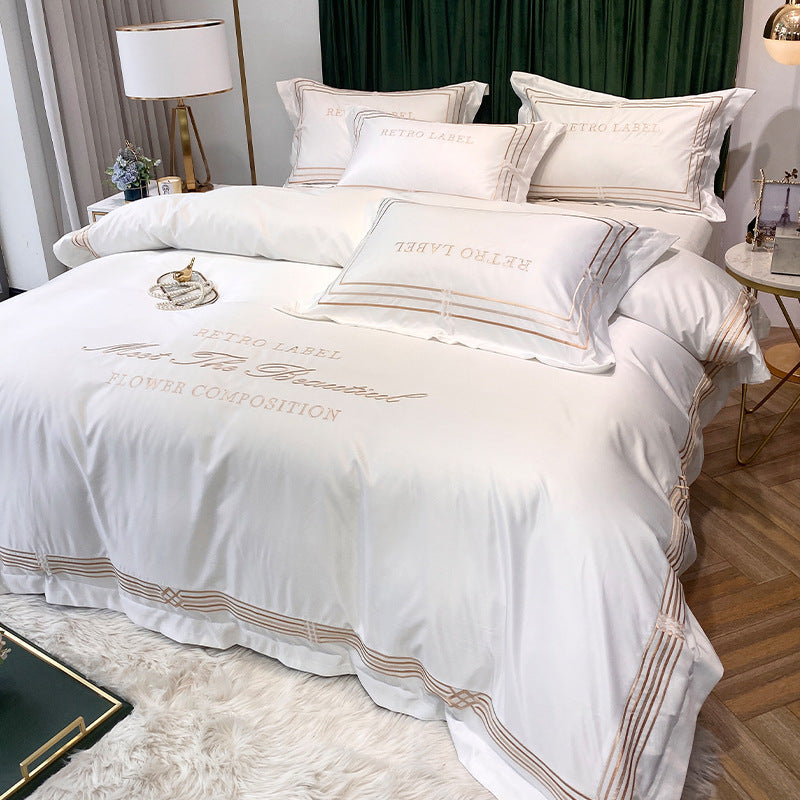Tencel Embroidered Washed Cotton Bedding Set-10