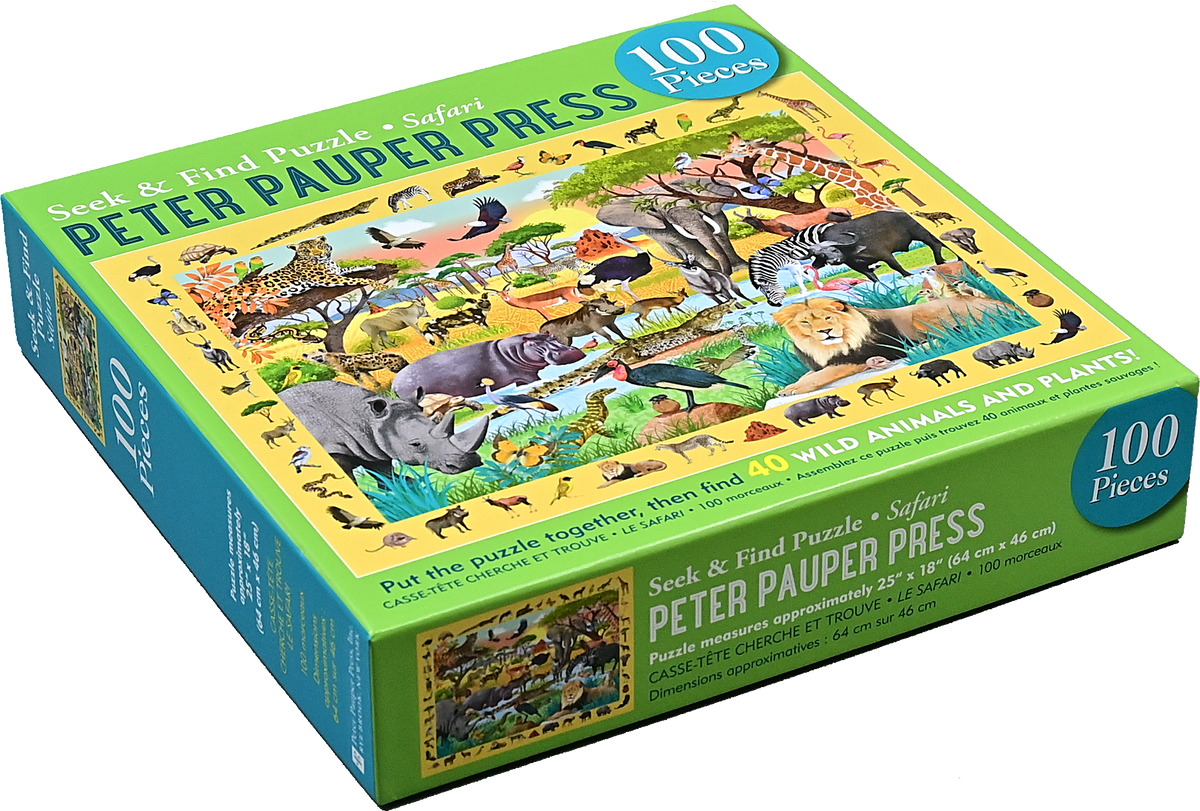 Peter Pauper Press - Safari Seek & Find 100-Piece Jigsaw Puzzle - Ages 5+-4