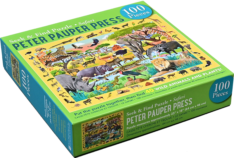 Peter Pauper Press - Safari Seek & Find 100-Piece Jigsaw Puzzle - Ages 5+-4