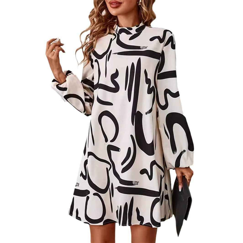 Women’s Elegant Long-Sleeve Round-Neck Dress – Classic Casual Midi Dress for Everyday Wear-5