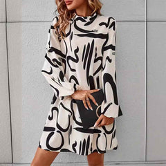 Women’s Elegant Long-Sleeve Round-Neck Dress – Classic Casual Midi Dress for Everyday Wear-3