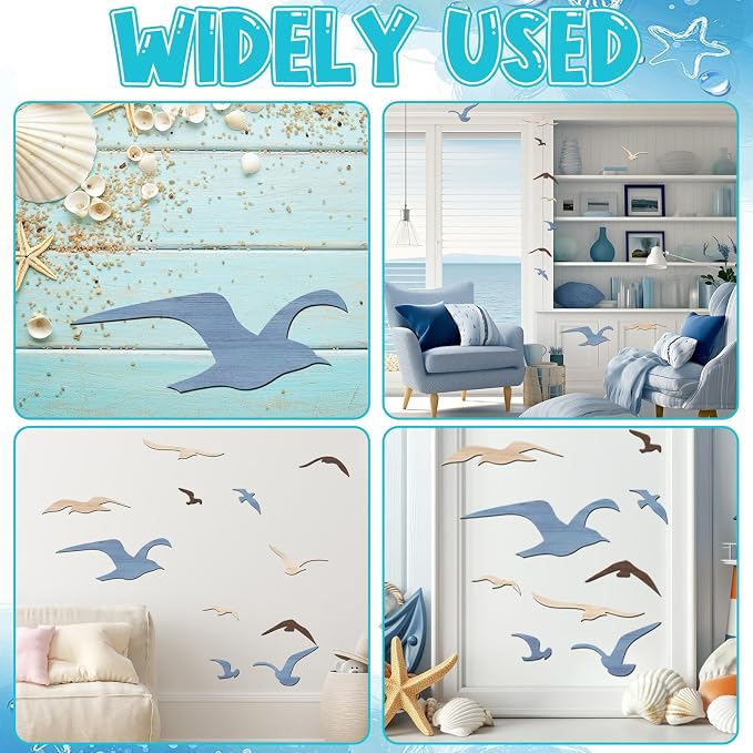 11-Piece Coastal Wall Art Set Wooden Ocean Decor Nautical Wall Sculptures For Living Room Bedroom Bathroom (Canada Delivery Only)