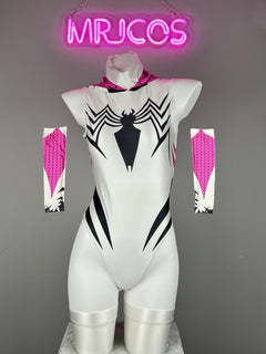 Woman Super Hero Spandex Open Crotch Cosplay Bodysuit Sexy Lingerie-2