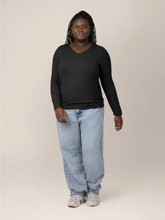 Ribbed Maternity & Nursing Long Sleeve T-Shirt | Kindred Bravely-3
