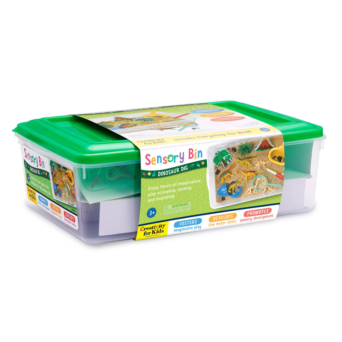 Faber-Castell / Creativity for Kids - Sensory Bin Dinosaur Dig Activity Bin - Ages 3+-9