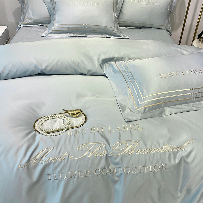 Tencel Embroidered Washed Cotton Bedding Set-4