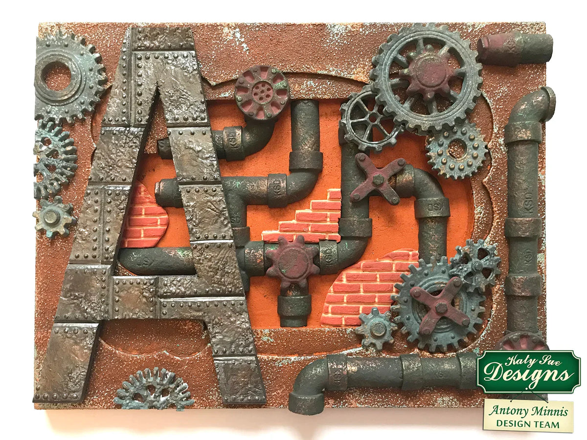 Distressed Cogs Silicone Mould-15
