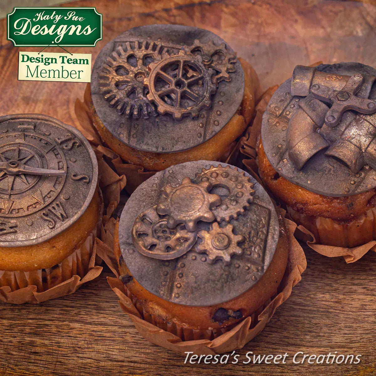 Distressed Cogs Silicone Mould-19