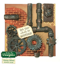 Distressed Cogs Silicone Mould-24