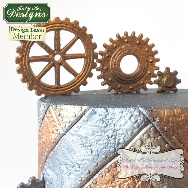 Distressed Cogs Silicone Mould-12