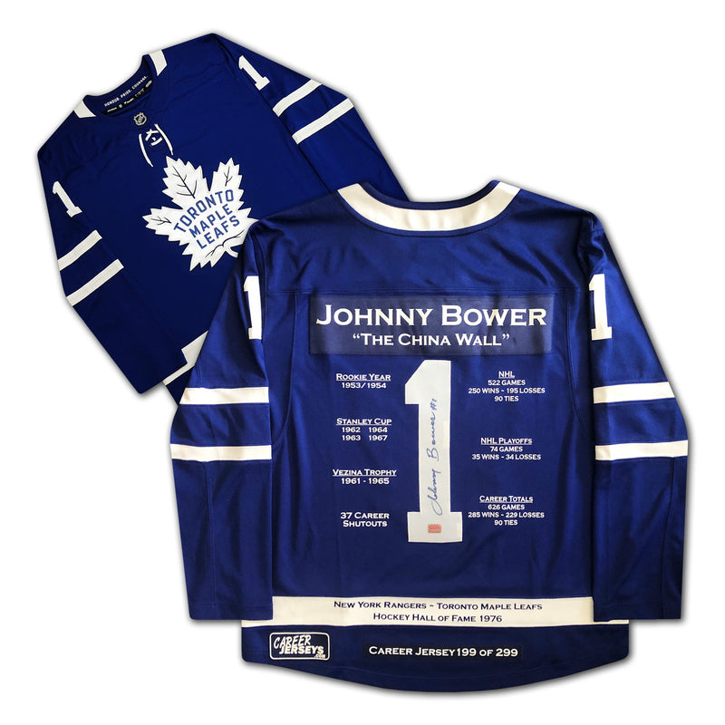 Johnny Bower Toronto Maple Leafs Career Jersey /299-1
