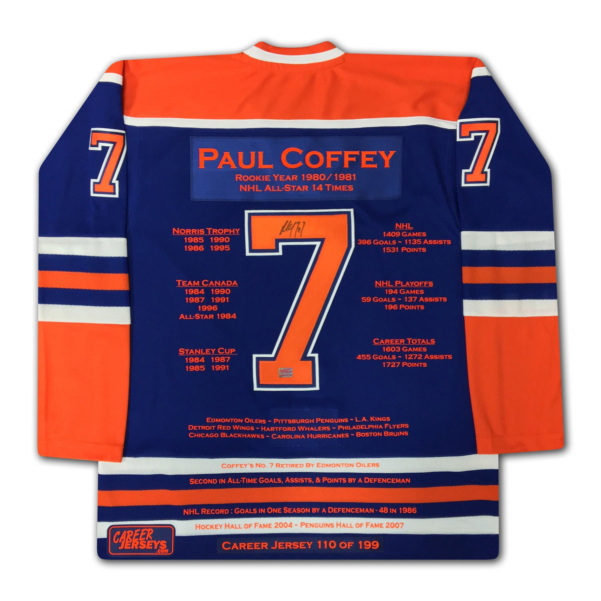 Paul Coffey Autographed Career Jersey /199-2