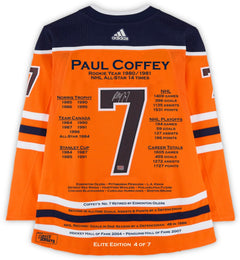 Paul Coffey Autographed Orange Elite Edition Career Jersey-1