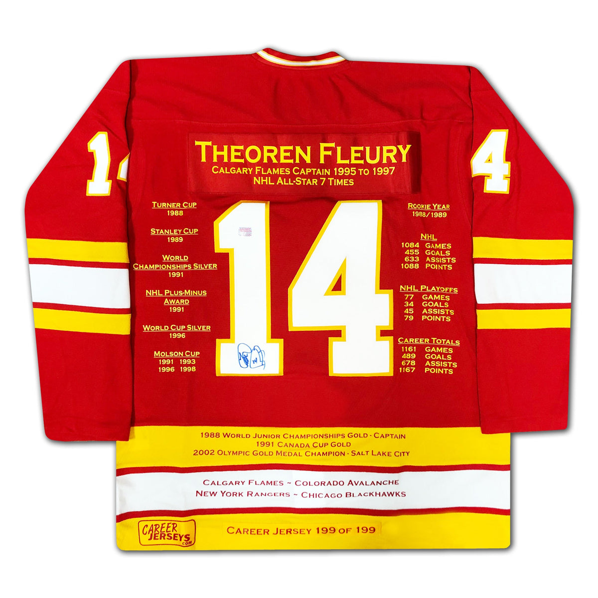 Theoren Fleury Career Jersey #1 of 199-2