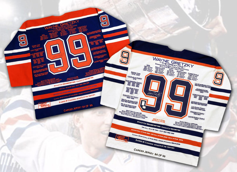 Wayne Gretzky Career Jerseys Pair Matching Ltd Ed 84 of 99-1