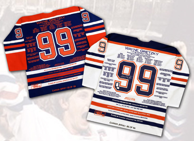 Wayne Gretzky Career Jerseys Pair Matching Ltd Ed 85 of 99-1