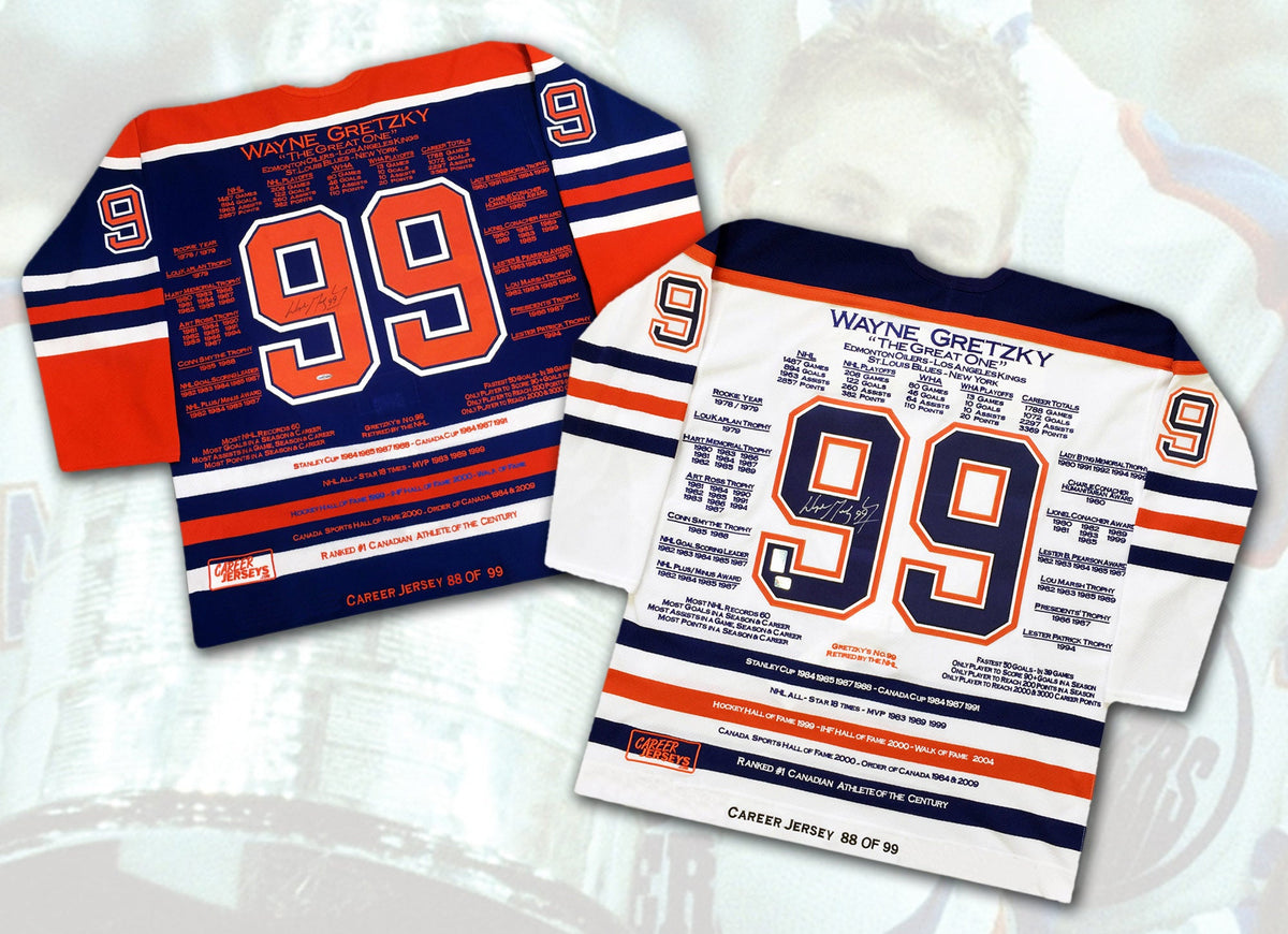 Wayne Gretzky Stanley Cup Career Jerseys Pair #88 of 99-1
