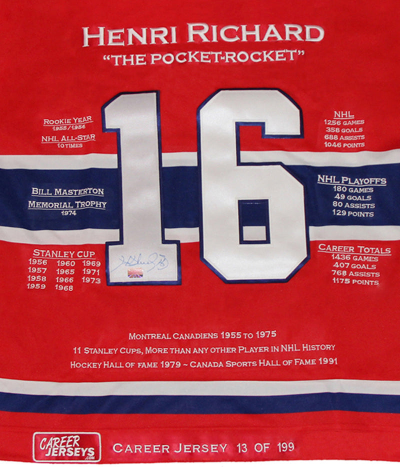 Henri Richard Montreal Canadiens Career Jersey /199-2