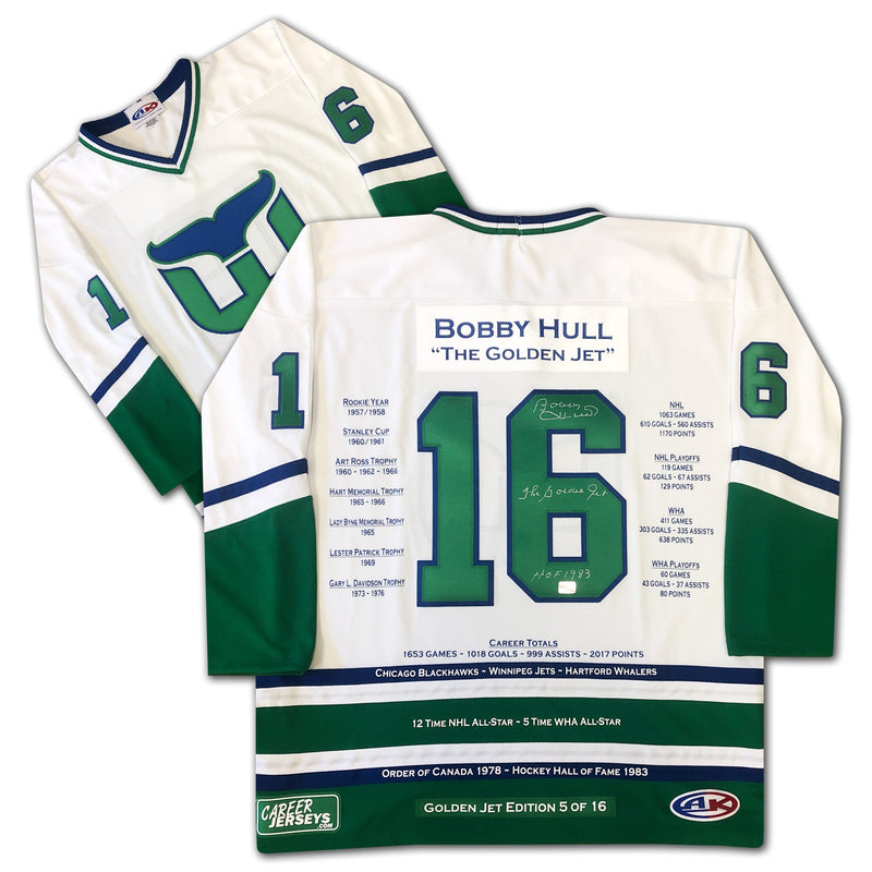Bobby Hull Hartford Whalers Career Jersey White Edition /16-1