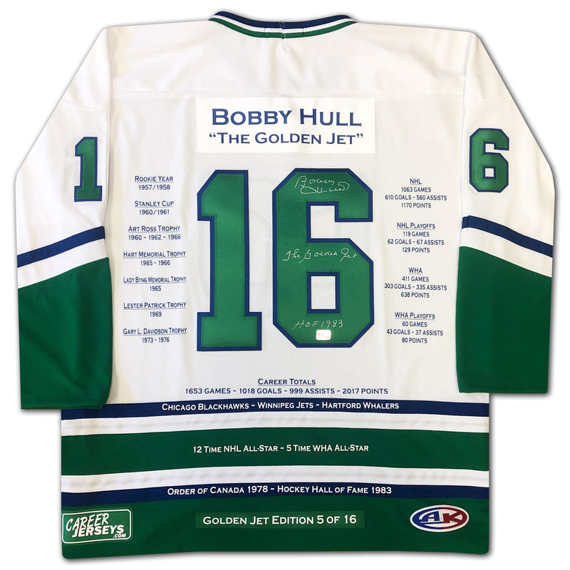 Bobby Hull Hartford Whalers Career Jersey White Edition /16-2