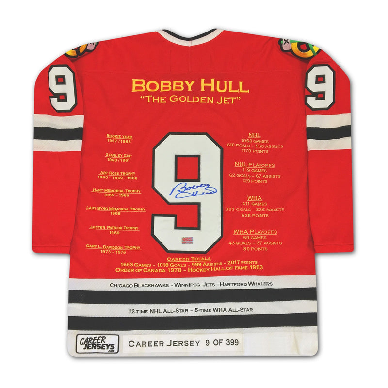 Bobby Hull Chicago Blackhawks Career Jersey #9 of 399-1